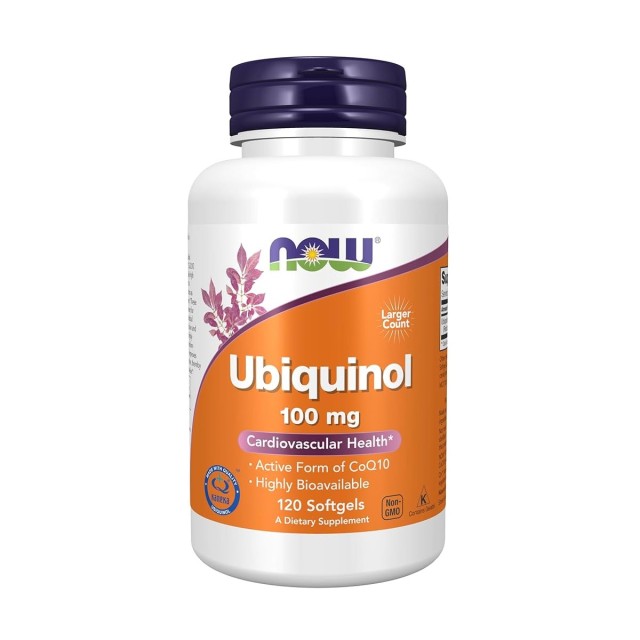 Now Foods Ubiquinol 100mg 120caps (Συμπλήρωμα Διατροφής με Ουμπικινόλη για την Καρδιαγγειακή Υγεία)