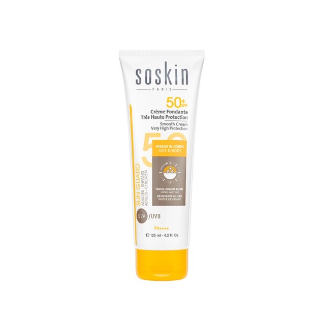 Soskin Smooth Cream Very High Protection SPF50+ 125ml (Αντηλιακή Kρέμα Πολύ Υψηλής Προστασίας Προσώπου & Σώματος)