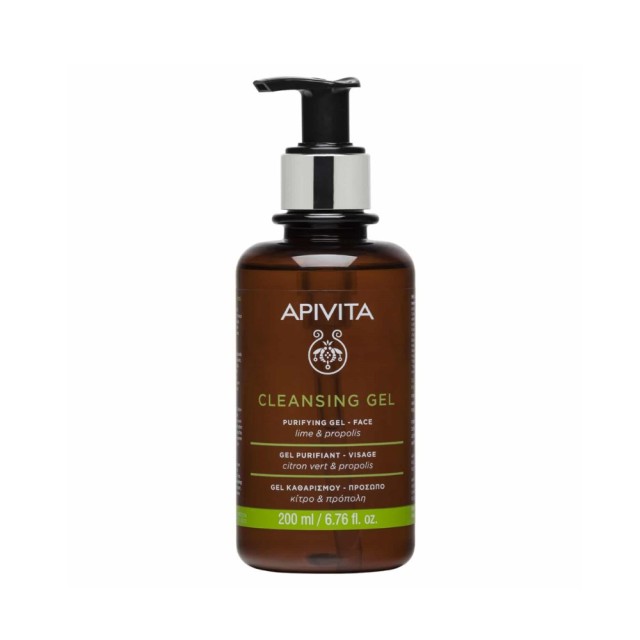 Apivita Purifying Cleansing Gel 200ml (Τζελ Καθαρισμού για Λιπαρή & Μικτή Επιδερμίδα με Πρόπολη & Κίτρο)