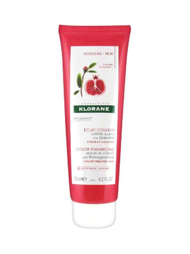 Klorane Color Enhancing Leave-In Cream 125ml (Κρέμα Μαλλιών Χωρίς Ξέπλυμα με Εκχύλισμα Ροδιού για Βαμμένα Μαλλιά)  