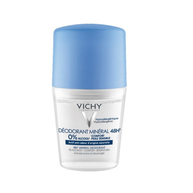 Vichy Deodorant Mineral 48Η 0% Alcool Roll On 50ml (Αποσμητικό Χωρίς Άλατα Αλουμινίου) 