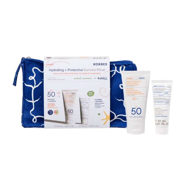 Korres SET Yoghurt Sunscreen Face Cream SPF50 50ml & Greek Yoghurt Probiotic Foaming Cream Cleanser 20ml (ΣΕΤ με Αντηλιακή Κρέμα Προσώπου & Αφρώδης Κρέμα Καθαρισμού με Προβιοτικά)
