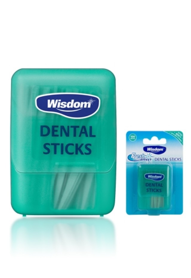 Wisdom Dental Sticks 100τεμ (Οδοντογλυφίδες Με Γεύση Μέντας)