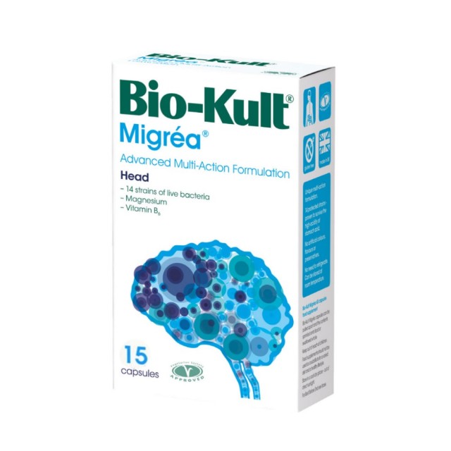 Bio-Kult Migrea 15caps (Συμπλήρωμα Διατροφής για τη Φυσιολογική Λειτουργία του Νευρικού Συστήματος & του Εντέρου) 