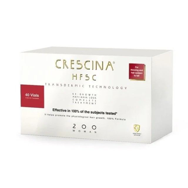 Crescina Transdermic HFSC Complete Woman 200 40x3,5ml (Ολοκληρωμένη Αγωγή για Γυναίκες με Αραίωση Μαλλιών σε Aρχικό Στάδιο & Προχωρημένη Τριχόπτωση)