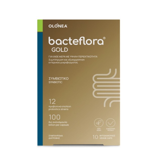 OLONEA Bacteflora Gold 10caps (Συμβιωτικό Συμπλήρωμα Διατροφής με Προβιοτικά & Πρεβιοτικά με Υψηλή Περιεκτικότητα) 