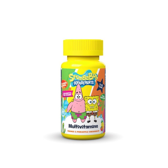 Nickelodeon SpongeBob Multivitamins 60 μασώμενα δισκία (Πολυβιταμίνες για Παιδιά 3-12 Ετών)