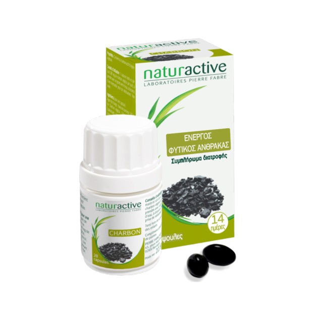 Naturactive Ενεργός Φυτικός Άνθρακας 28caps (Γαστρεντερικές Διαταραχές - Φουσκώματα)