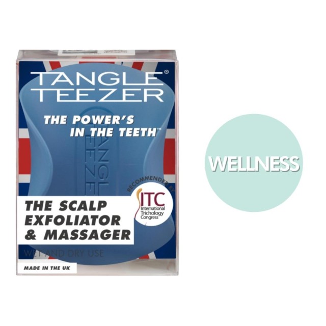 Tangle Teezer The Scalp Exfoliator & Massager Coastal Blue (Βούρτσα Μαλλιών για Απολέπιση & Αναζωογόνηση του Τριχωτού της Κεφαλής)