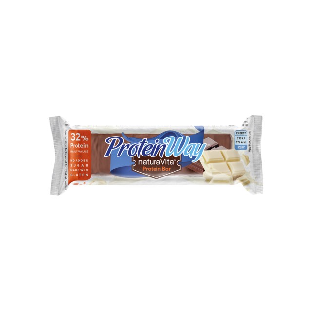 Natura Vita Protein Way White Chocolate Protein Bar 50gr (Μπάρα Πρωτεΐνης με Γεύση Λευκή Σοκολάτα & Επικάλυψη Κακάο)