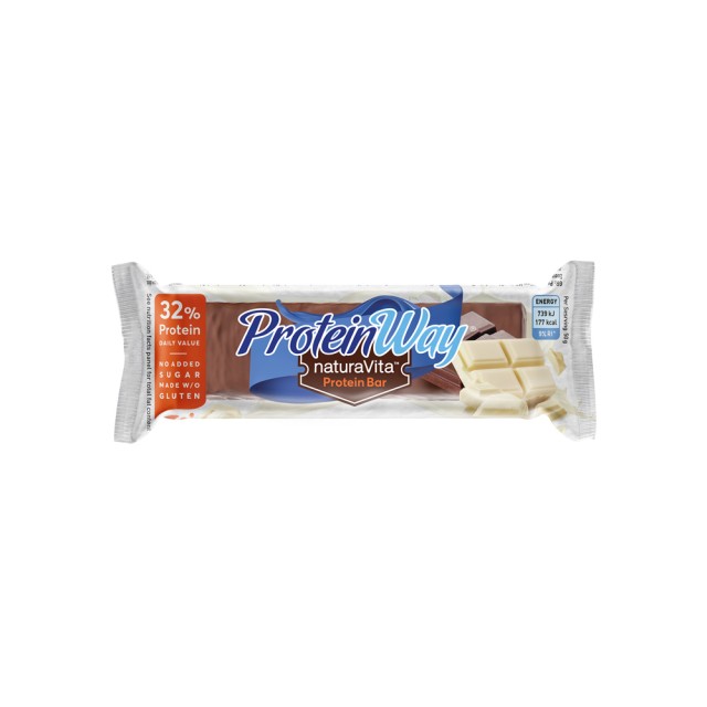 Natura Vita Protein Way White Chocolate Protein Bar 50gr (Μπάρα Πρωτεΐνης με Γεύση Λευκή Σοκολάτα & Επικάλυψη Κακάο)