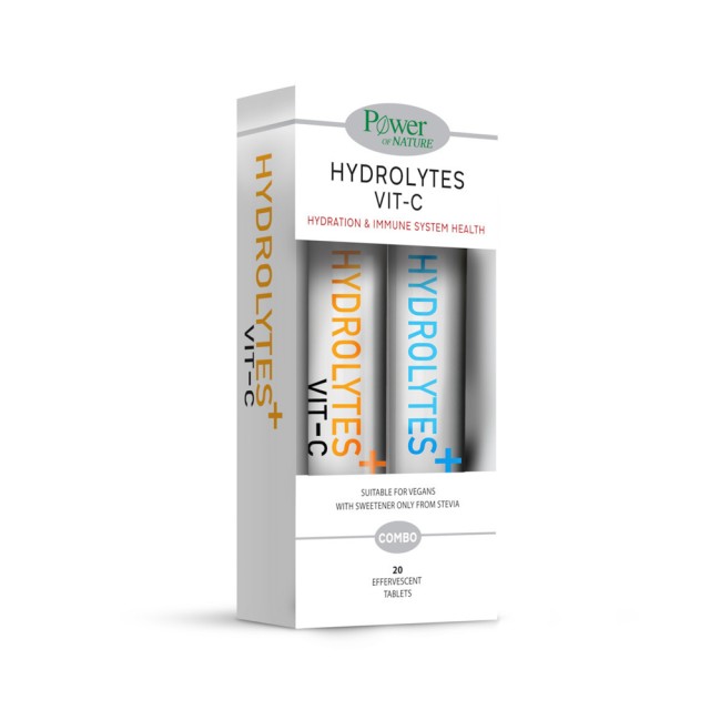 Power Health SET Hydrolytes Vit C 20tabs & Hydrolytes 20tabs (ΣΕΤ Συμπληρωμάτων Διατροφής με Ηλεκτρολύτες με Βiταμίνη C & Ηλεκτρολύτες σε Αναβράζοντα Δισκία)