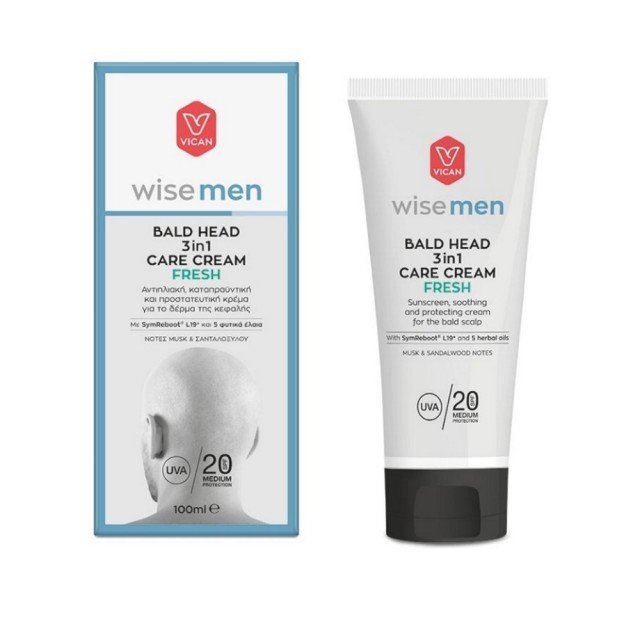 Vican Wise Men Bald Head 3in1 Care Cream SPF20 Fresh 100ml