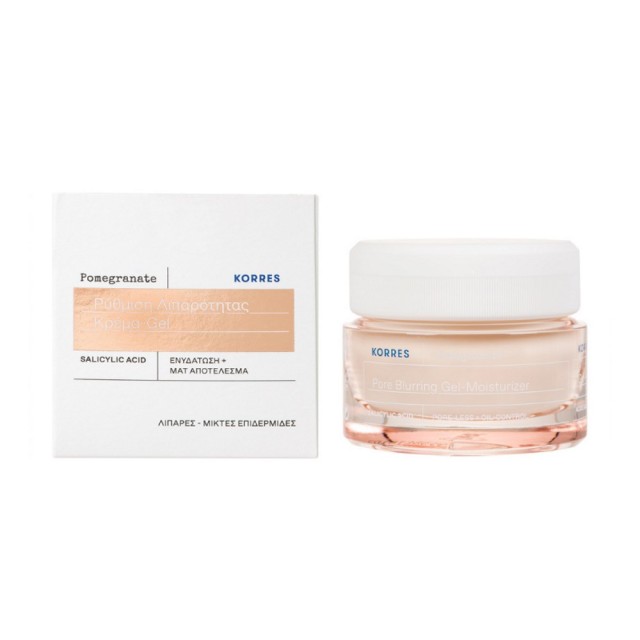 Korres Pomegranate Pore Βlurring Gel-Moisturizer 40ml (Κρέμα-Gel για Ρύθμιση της Λιπαρότητας για Λιπ