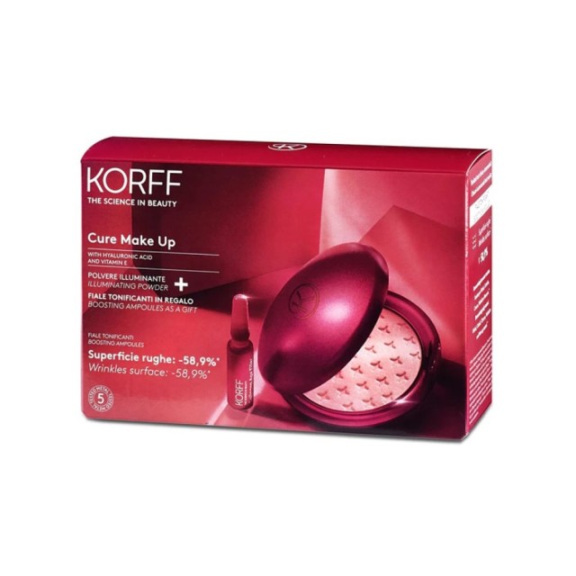 Korff SET Cure Make Up Highlighter Illuminating Powder 8,5gr & Collagen Age Filler Collagen Remigen Boosting Ampoules 7 Days