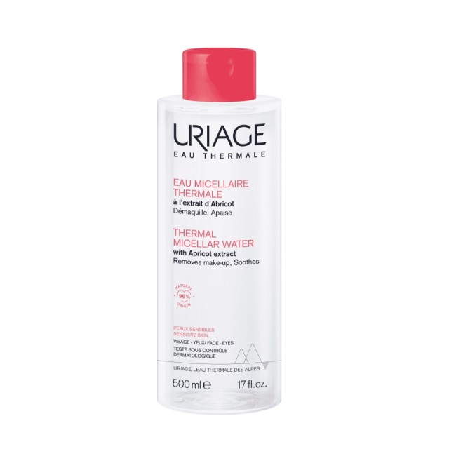 Uriage Thermal Micellar Water 500ml (Ιαματικό Νερό Καθαρισμού & Ντεμακιγιάζ Προσώπου & Ματιών για Ευαίσθητη Επιδερμίδα)