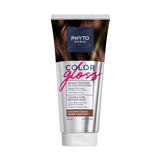Phyto Color Gloss Mask Warm Chestnut 200ml (Μάσκα Περιποίησης & Αναζωογόνησης Χρώματος – Ζεστό Καστανό)
