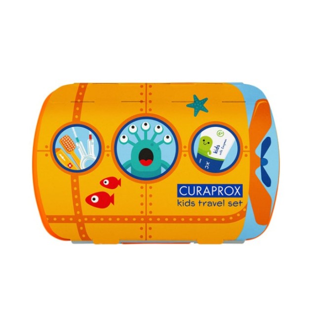 Curaprox Kids Travel Set Orange (Σετ Ταξιδίου Στοματικής Φροντίδας για Παιδιά 6-12 Ετών - Πορτοκαλί)