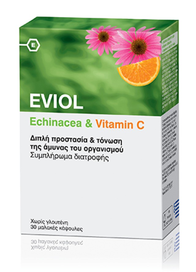 Eviol Food Supplements Echinacea & Vitamin C 30caps (Συμπλήρωμα Διατροφής Με Εχινάκεια & Βιταμίνη C)