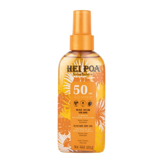 Hei Poa Monoi Suncare Dry Oil SPF50 150ml (Αντηλιακό Λάδι για Σώμα & Μαλλιά)