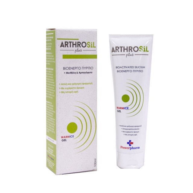 Powerpharm Arthrosil Plus Warmice Gel 100ml (Κρέμα Τζελ με Βιοενεργό Οργανικό Πυρίτιο για Ανακούφιση από τους Πόνους των Οστών)