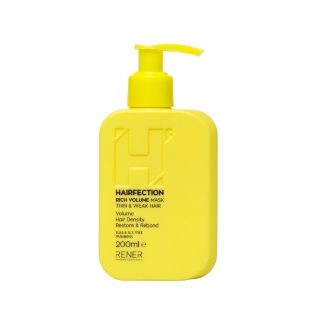 Hairfection Rich Volume Mask Thin & Weak Hair 200ml (Μάσκα για Όγκο, Δύναμη & Ζωντάνια για Λεπτά Μαλλιά)