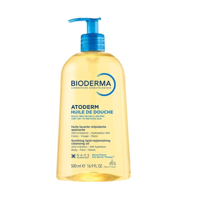 Bioderma Atoderm Huile De Douche 500ml (Λάδι Καθαρισμού για Ξηρό - Ατοπικό Δέρμα)