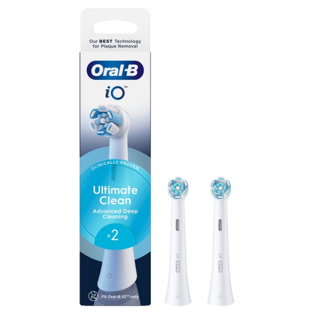 Oral-B iO Ultimate Clean Replacement Brush Heads White 2pcs