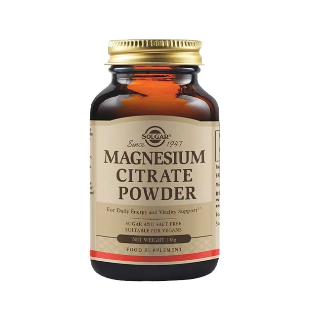 Solgar Magnesium Citrate Powder 108gr (Συμπλήρωμα Διατροφής με Κιτρικό Μαγνήσιο σε Σκόνη)