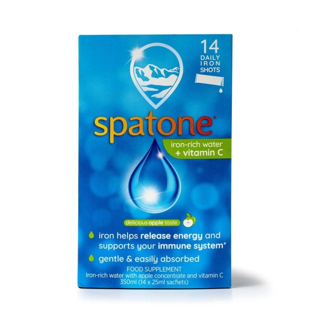 Power Health Spatone Iron Rich Water + Vitamin C 14x25ml (Συμπλήρωμα Διατροφής με Φυσικό Νερό Πλούσιο σε Σίδηρο με Γεύση Μήλο)