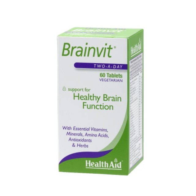 Health Aid Brainvit 60tabs (Συμπλήρωμα Διατροφής για Μνήμη, Συγκέντρωση, Σκέψη & Διαύγεια)