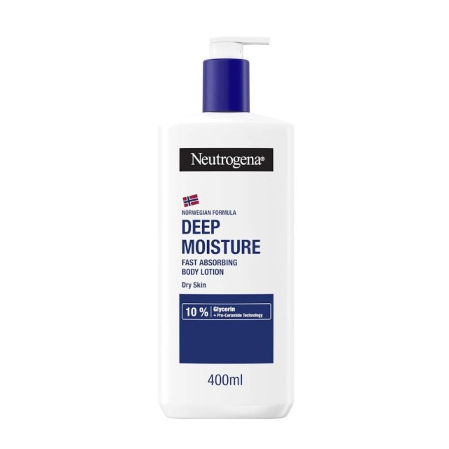 Neutrogena Deep Moisture Instantly Absorbing Body Lotion 400ml (Γαλάκτωμα Σώματος Βαθιάς Ενυδάτωσης Άμεσης Απορρόφησης)