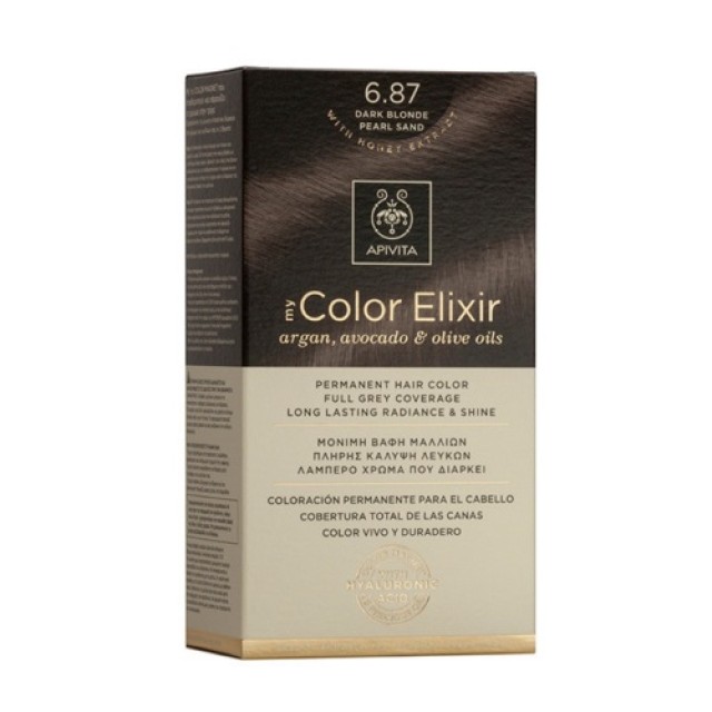 Apivita My Color Elixir N 6.87 (Βαφή Μαλλιών - Ξανθό Σκούρο Περλέ Μπεζ Χρώμα)