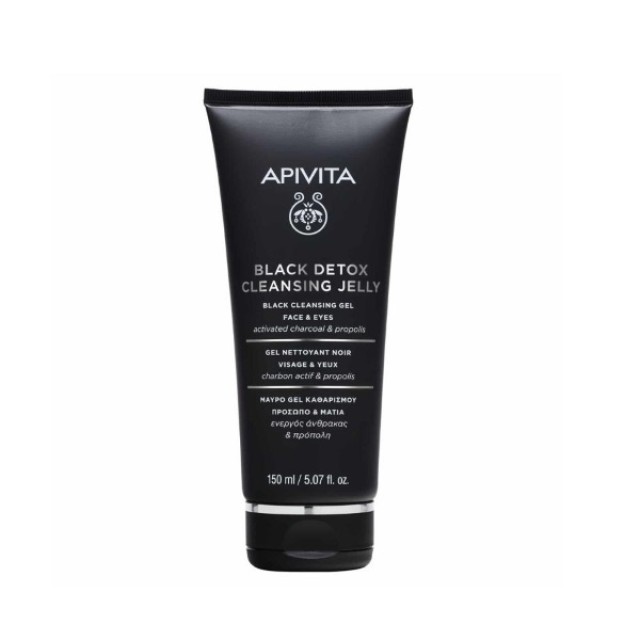 Apivita Black Detox Cleansing Gel 150ml (Μαύρο Τζελ Καθαρισμού για Πρόσωπο & Μάτια με Ενεργό Άνθρακα & Πρόπολη)