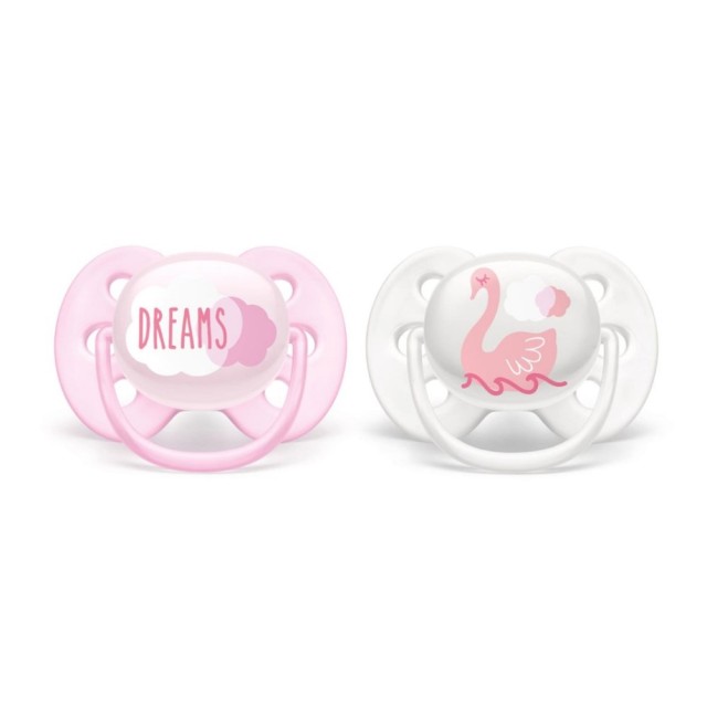 Avent Ultra Soft Pacifiers Girl SCF222/02 0-6m 2pcs