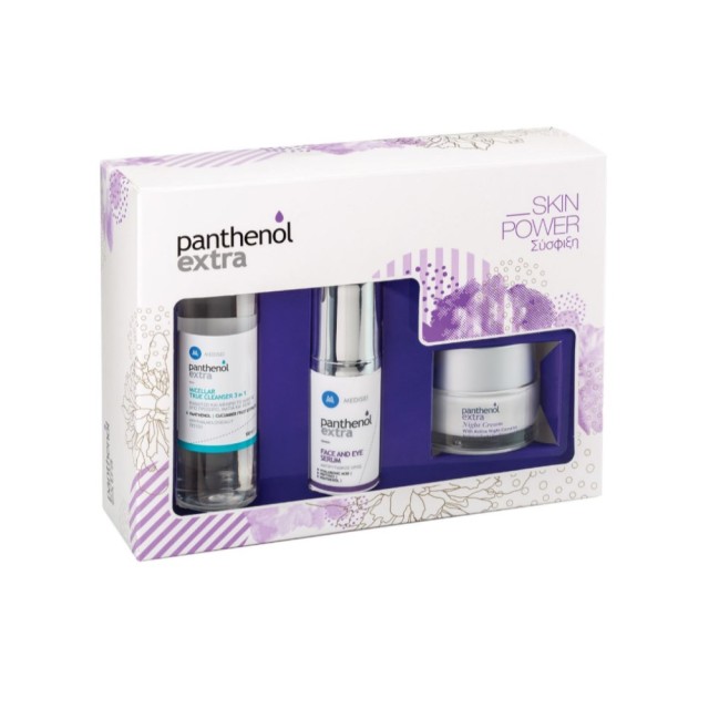 Panthenol Extra SET Night Cream 50ml & Face & Eye Serum 30ml & Micellar True Cleanser 3in1 100ml (Aντιρυτιδική Κρέμα Nύχτας & Αντιρυτιδικός Ορός Προσώπου & Ματιών & Καθαριστικό Προσώπου)