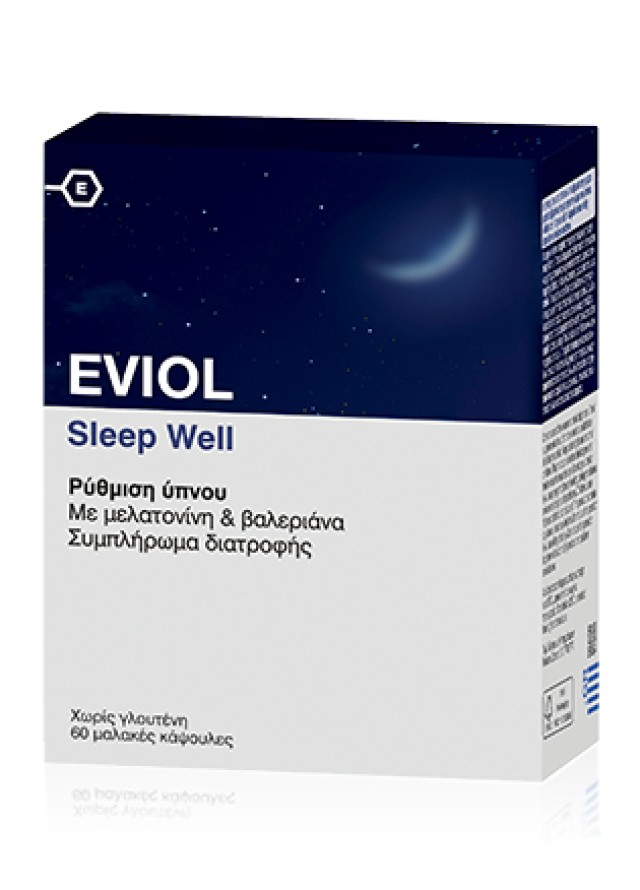 Eviol Food Supplements Sleep Well 60caps (Συμπλήρωμα Διατροφής για Προβλήματα Ύπνου)