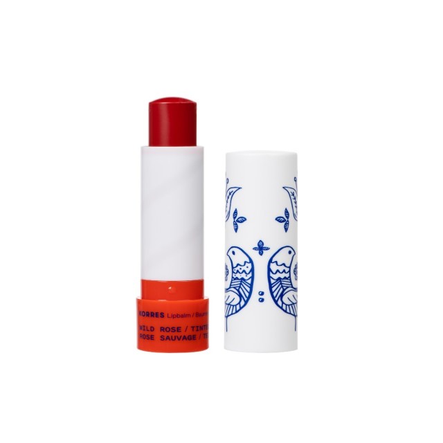 Korres Lip Balm Wild Rose Tinted 4,5gr (Φροντίδα για τα Χείλη με Άγριο Τριαντάφυλλο για Φυσικό Χρώμα