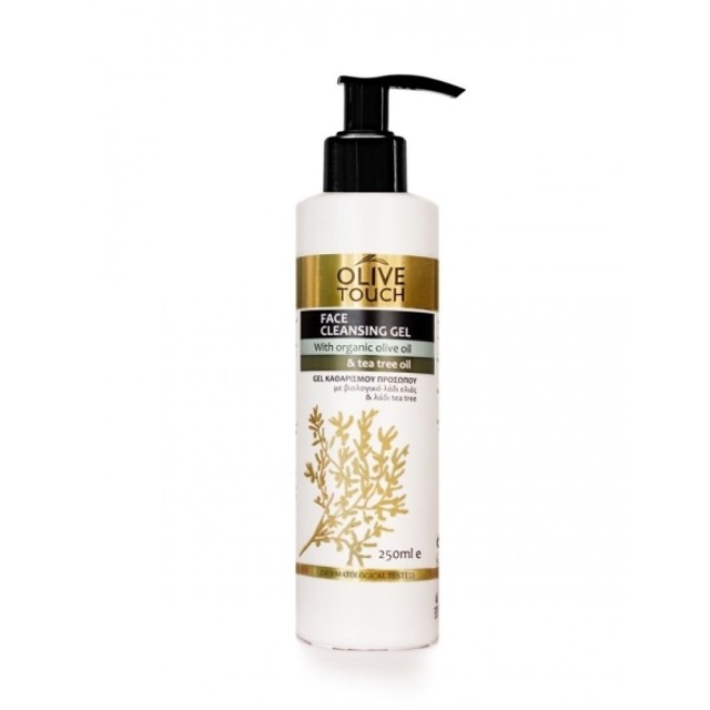 Olive Touch Face Cleansing Gel Olive Oil 250ml (Τζελ Καθαρισμού Προσώπου με  Βιολογικό Λάδι Ελιάς & Λάδι Τεϊόδενδρου)