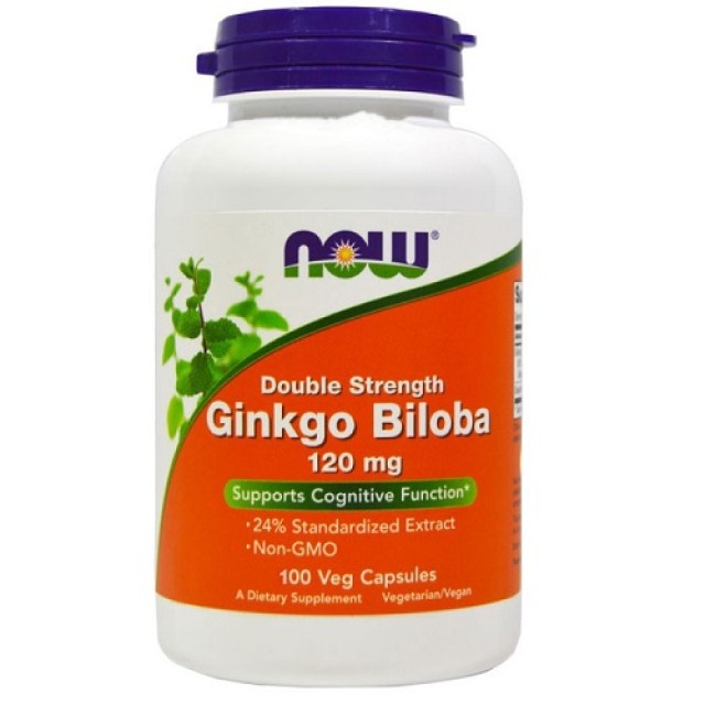 Now Foods Ginkgo Biloba 120mg 100vcaps (Μνήμη - Συγκέντρωση) 