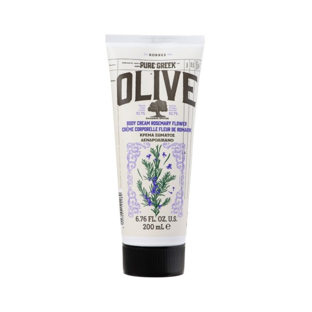 Korres Pure Greek Olive Body Cream Rosemary Flower 200ml (Κρέμα Σώματος με Δενδρολίβανο)