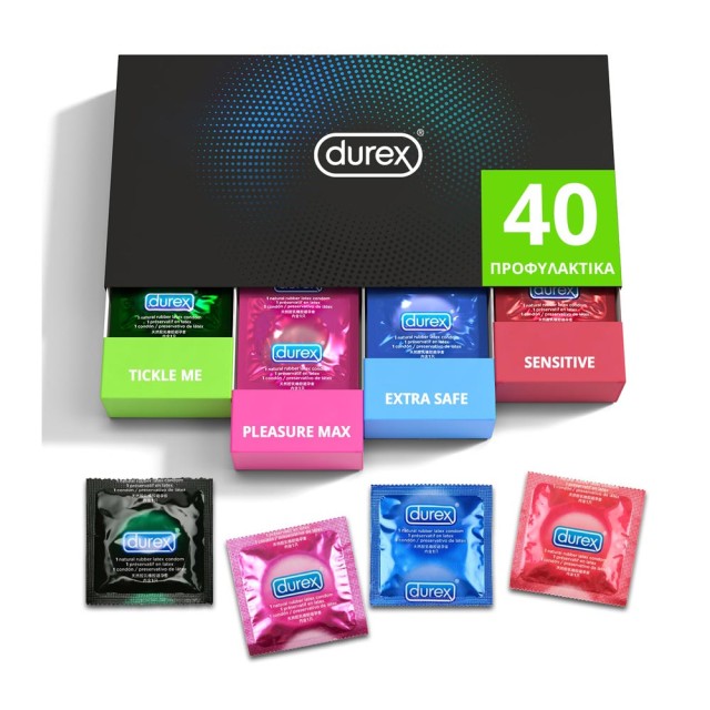 Durex Surprise Me Premium Variety Pack 40τεμ (Κασετίνα με 4 Είδη Προφυλακτικών) 