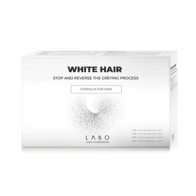 Labo White Hair Treatment Man 40 Φιαλίδια (Αγωγή για την Αντιμετώπιση της Ανάπτυξης των Λευκών Τριχών για Άνδρες)