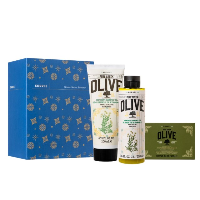 Korres Limited Edition Gift SET Olive & Chamomile (ΣΕΤ Περιποίησης της Επιδερμίδας - Χαμομήλι & Ελιά)