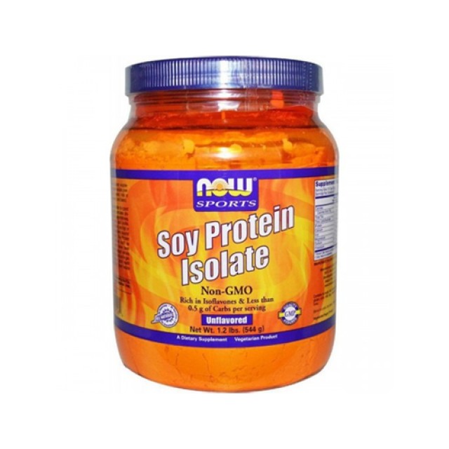 Now Sports Soy Protein Isolate Powder Non-GMO 544gr (Πρωτεϊνη Σόγιας με Φυσική Γεύση)