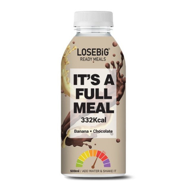 Amhes Losebig Fullmeal Banana-Chocolate 332Kcal 500ml (Πλήρες Γεύμα 40γρ Πρωτεΐνης με Γεύση Σοκολάτα-Μπανάνα)