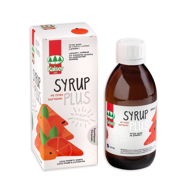 Kaiser Syrup Plus 200ml (Σιρόπι για το Λαιμό με Γεύση Πορτοκάλι για Ενήλικες & Παιδιά 12 Ετών+)