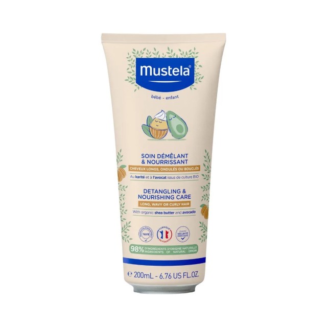 Mustela Detangling & Nourishing Care 200ml (Κρέμα Μαλλιών 2σε1 για Μωρά για Μακριά, Κυματιστά & Σγουρά Μαλλιά)