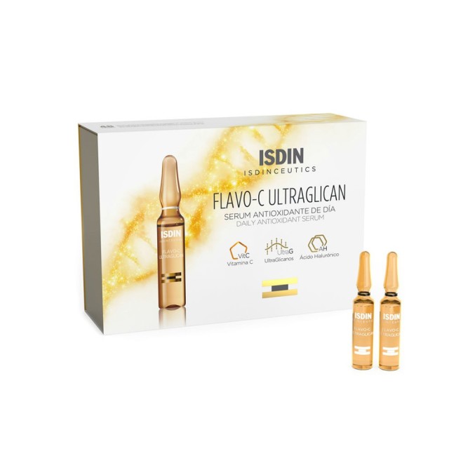 Isdin Flavo-C Ultraglican 10x2ml (Αντιοξειδωτικός Ορός Προσώπου σε Αμπούλες)