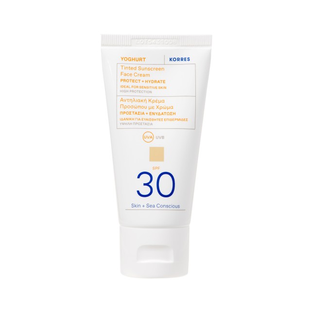Korres Yoghurt Sunscreen Face Cream Tinted SPF30 50ml (Αντηλιακή Κρέμα Προσώπου με Χρώμα)